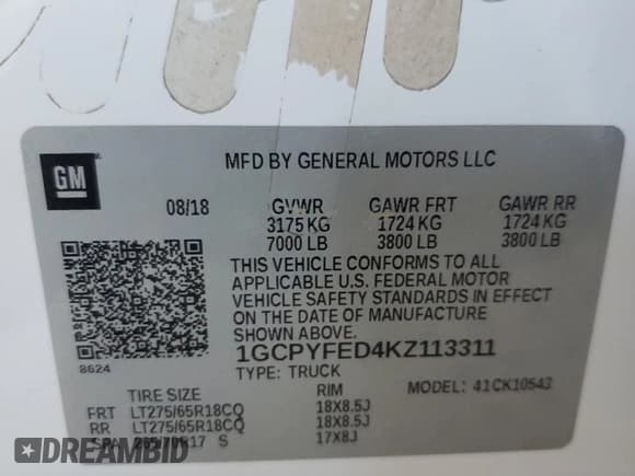 ✅ 2019 Chevrolet Silverado 1500 LT Trail Boss • VIN: 1GCPYFED4KZ113311 • Lot: 67964674. Wystawiony na Copart z przebiegiem 96 435 mil. Bezpłatny archiwum sprzedaży aukcyjnych z USA i szczegółowy raport historii pojazdu na DreamBid. Zdjęcie 15.