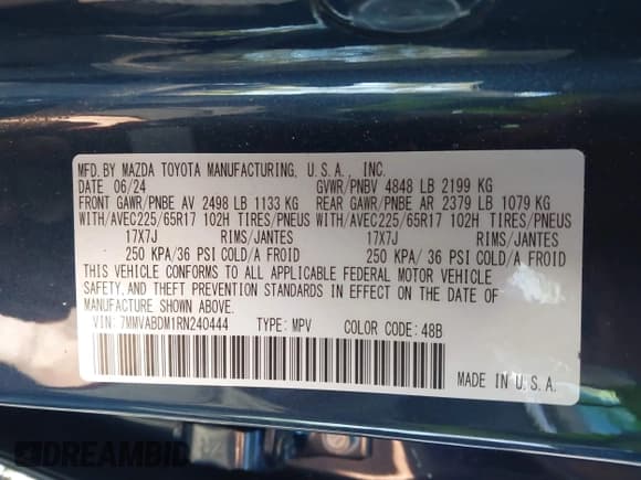 ✅ 2024 Mazda CX-50 S Premium • VIN: 7MMVABDM1RN240444 • Lot: 43410563. Listed on IAAI with 12,648 mi. Free auction sales archive from the USA and detailed vehicle history report at DreamBid. Image 9.