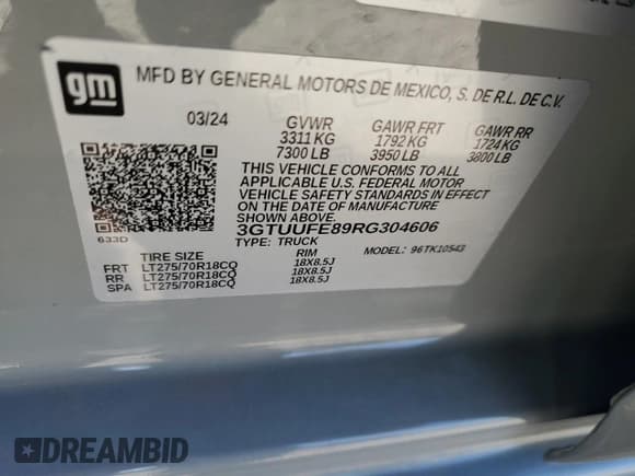 ✅ 2024 GMC Sierra 1500 AT4X • VIN: 3GTUUFE89RG304606 • Лот: 45781095. Опубликован ранее на Copart с пробегом 27 140 миль. Бесплатный доступ к архиву аукционных продаж из США и подробный отчёт об истории автомобиля на DreamBid. Изображение 14.