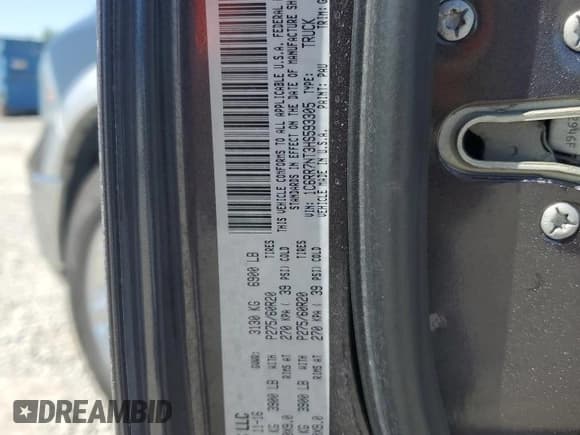 ✅ 2017 Ram 1500 Laramie • VIN: 1C6RR7NT3HS593305 • Lot: 71989195. Listed on Copart with 210,000 mi. Free auction sales archive from the USA and detailed vehicle history report at DreamBid. Image 12.