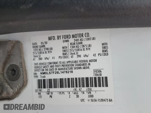 ✅ 2020 Ford Transit Connect XLT • VIN: NM0LS7F28L1478218 • Lot: 58571085. Listed on Copart with 242,851 mi. Free auction sales archive from the USA and detailed vehicle history report at DreamBid. Image 12.