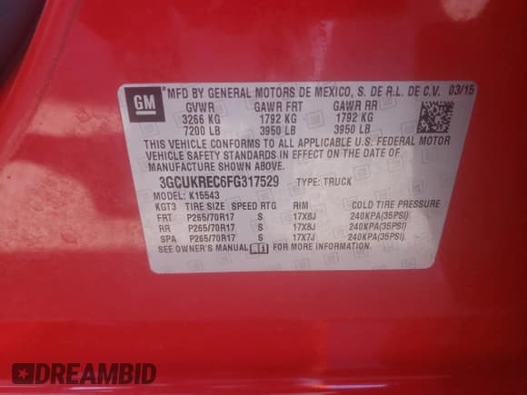 ✅ 2015 Chevrolet Silverado 1500 LT • VIN: 3GCUKREC6FG317529 • Лот: 61208254. Опубликован ранее на Copart с пробегом 183 908 миль. Бесплатный доступ к архиву аукционных продаж из США и подробный отчёт об истории автомобиля на DreamBid. Изображение 12.