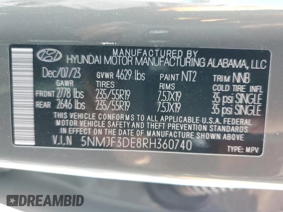 ✅ 2024 Hyundai Tucson SEL • VIN: 5NMJF3DE8RH360740 • Lot: 67673624. Wystawiony na Copart z przebiegiem 6 111 mil. Bezpłatny archiwum sprzedaży aukcyjnych z USA i szczegółowy raport historii pojazdu na DreamBid. Zdjęcie 14.