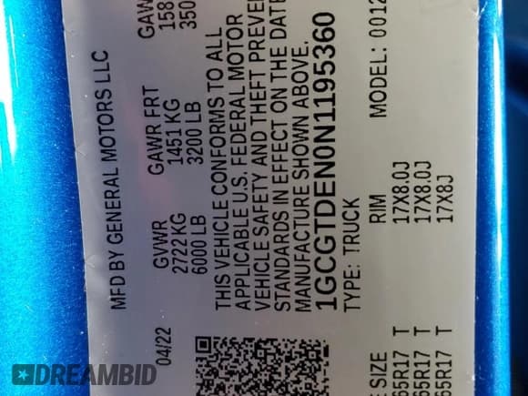 ✅ 2022 Chevrolet Colorado 4WD Z71 • VIN: 1GCGTDEN0N1195360 • Лот: 65238654. Опубликован ранее на Copart с пробегом 35 795 миль. Бесплатный доступ к архиву аукционных продаж из США и подробный отчёт об истории автомобиля на DreamBid. Изображение 14.