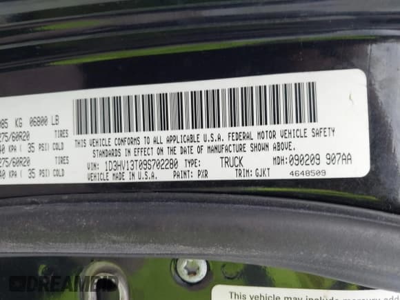 ✅ 2009 Dodge 1500 SLT • VIN: 1D3HV13T09S702280 • Lot: 42163173. Wystawiony na IAAI z przebiegiem Nie podano. Bezpłatny archiwum sprzedaży aukcyjnych z USA i szczegółowy raport historii pojazdu na DreamBid. Zdjęcie 9.