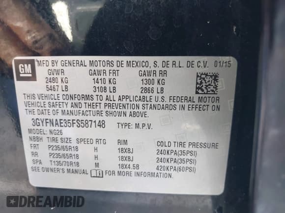 ✅ 2015 Cadillac SRX • VIN: 3GYFNAE35FS587148 • Lot: 42871806. Wystawiony na IAAI z przebiegiem 114 418 mil. Bezpłatny archiwum sprzedaży aukcyjnych z USA i szczegółowy raport historii pojazdu na DreamBid. Zdjęcie 9.