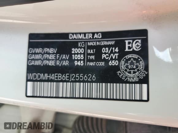 ✅ 2014 Mercedes-Benz B 250 Sports Tourer • VIN: WDDMH4EB6EJ255626 • Lot: 69192725. Listed on Copart with 136,175 mi. Free auction sales archive from the USA and detailed vehicle history report at DreamBid. Image 13.