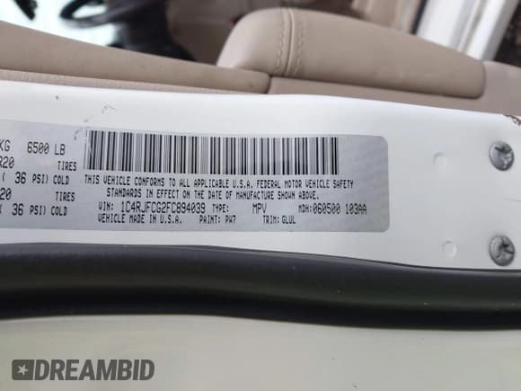 ✅ 2015 Jeep Grand Cherokee Overland • VIN: 1C4RJFCG2FC894039 • Lot: 43514755. Listed on IAAI with 138,203 mi. Free auction sales archive from the USA and detailed vehicle history report at DreamBid. Image 9.