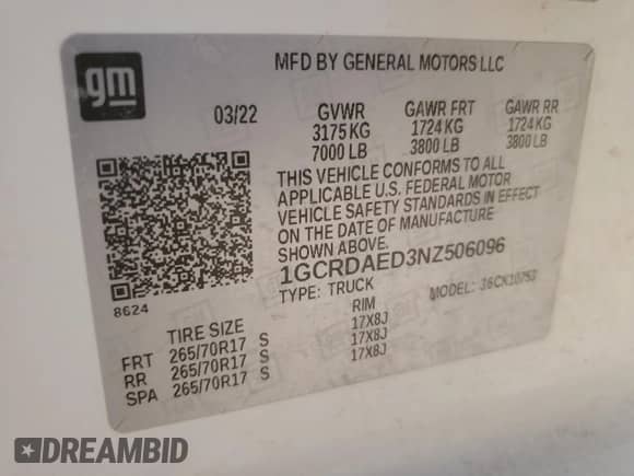 2022 Chevrolet Silverado 1500 Work Truck with VIN 1GCRDAED3NZ506096, listed as a Copart auction lot 46708055 with 90,970 mi miles and Clean title. Bid and sale history available at DreamBid. Image 12.