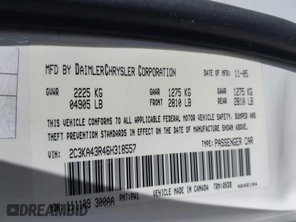 ✅ 2006 Chrysler 300 • VIN: 2C3KA43R46H318557 • Lot: 43614276. Wystawiony na IAAI z przebiegiem 119 638 mil. Bezpłatny archiwum sprzedaży aukcyjnych z USA i szczegółowy raport historii pojazdu na DreamBid. Zdjęcie 9.