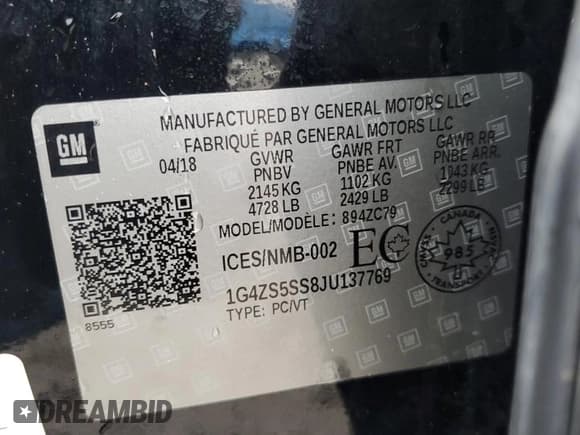 ✅ 2018 Buick LaCrosse Premium • VIN: 1G4ZS5SS8JU137769 • Lot: 48011975. Wystawiony na Copart z przebiegiem Nie podano. Bezpłatny archiwum sprzedaży aukcyjnych z USA i szczegółowy raport historii pojazdu na DreamBid. Zdjęcie 13.