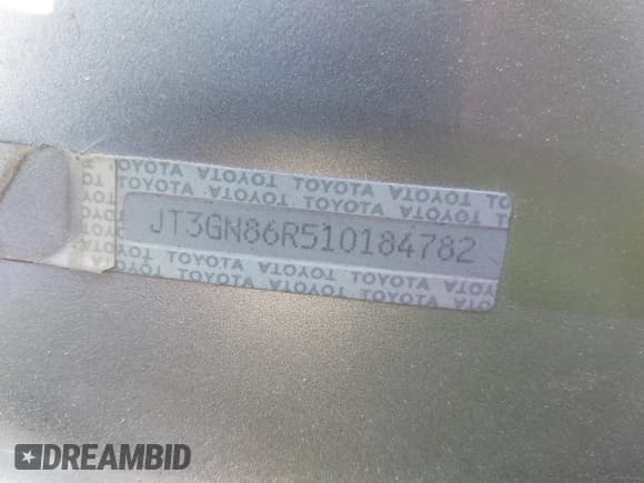 ✅ 2001 Toyota 4Runner SR5 • VIN: JT3GN86R510184782 • Lot: 42985501. Listed on IAAI with 196,089 mi. Free auction sales archive from the USA and detailed vehicle history report at DreamBid. Image 9.