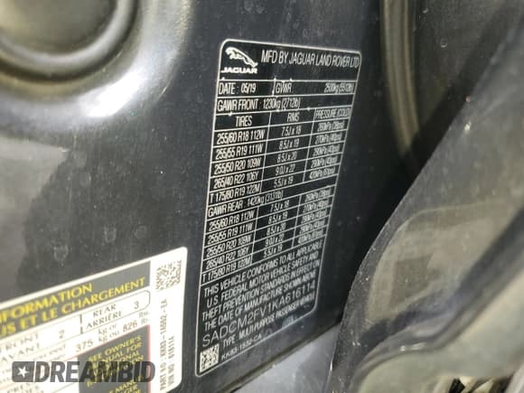 ✅ 2019 Jaguar F-Pace S • VIN: SADCM2FV1KA616114 • Lot: 68346005. Wystawiony na Copart z przebiegiem 134 380 mil. Bezpłatny archiwum sprzedaży aukcyjnych z USA i szczegółowy raport historii pojazdu na DreamBid. Zdjęcie 14.