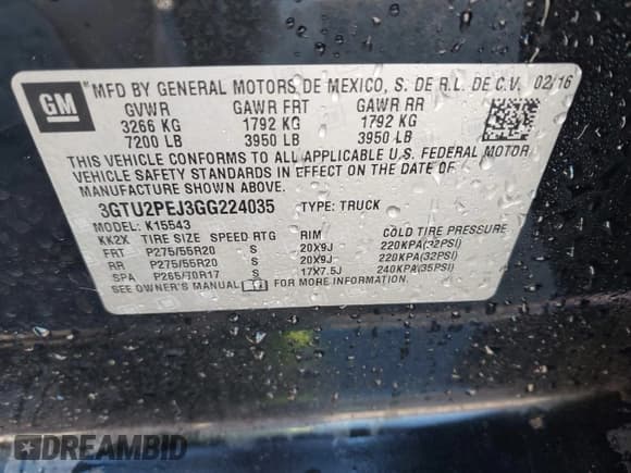 ✅ 2016 GMC Sierra 1500 Denali • VIN: 3GTU2PEJ3GG224035 • Лот: 43437294. Опубликован ранее на IAAI с пробегом 156 314 миль. Бесплатный доступ к архиву аукционных продаж из США и подробный отчёт об истории автомобиля на DreamBid. Изображение 9.