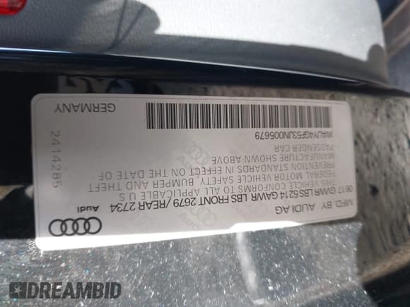 ✅ 2018 Audi S5 Premium Plus • VIN: WAUY4GF53JN005679 • Лот: 42064429. Опубликован ранее на IAAI с пробегом 53 492 миль. Бесплатный доступ к архиву аукционных продаж из США и подробный отчёт об истории автомобиля на DreamBid. Изображение 9.