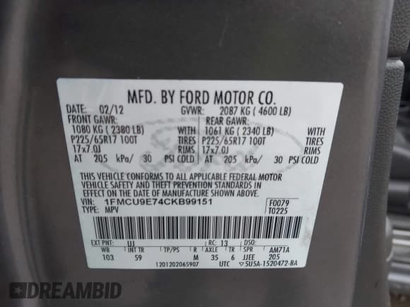 ✅ 2012 Ford Escape Limited • VIN: 1FMCU9E74CKB99151 • Lot: 43701326. Wystawiony na IAAI z przebiegiem 132 359 mil. Bezpłatny archiwum sprzedaży aukcyjnych z USA i szczegółowy raport historii pojazdu na DreamBid. Zdjęcie 9.