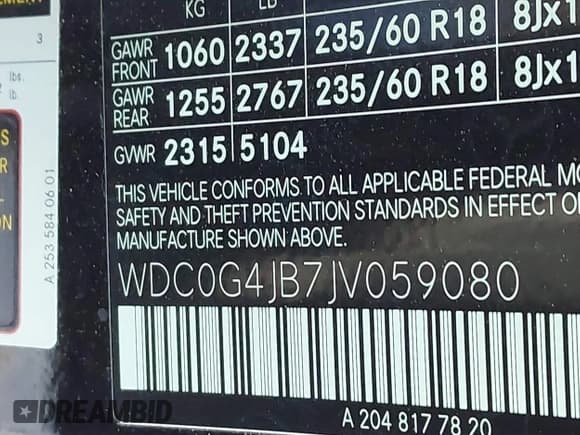 ✅ 2018 Mercedes-Benz GLC 300 • VIN: WDC0G4JB7JV059080 • Lot: 43679165. Wystawiony na IAAI z przebiegiem 30 709 mil. Bezpłatny archiwum sprzedaży aukcyjnych z USA i szczegółowy raport historii pojazdu na DreamBid. Zdjęcie 9.