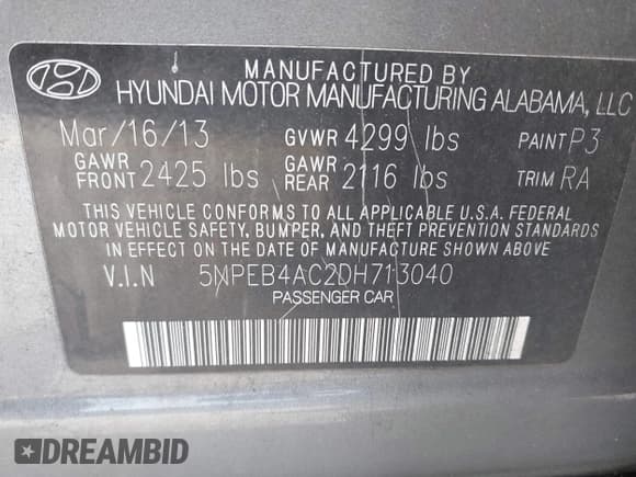 ✅ 2013 Hyundai Sonata GLS • VIN: 5NPEB4AC2DH713040 • Лот: 43685501. Опубликован ранее на IAAI с пробегом 128 562 миль. Бесплатный доступ к архиву аукционных продаж из США и подробный отчёт об истории автомобиля на DreamBid. Изображение 9.