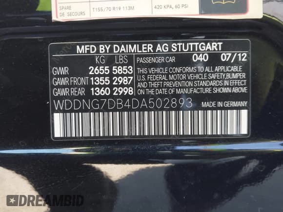 ✅ 2013 Mercedes-Benz S 550 • VIN: WDDNG7DB4DA502893 • Lot: 43418781. Listed on IAAI with 70,950 mi. Free auction sales archive from the USA and detailed vehicle history report at DreamBid. Image 9.