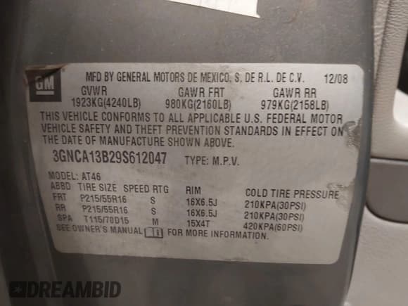 ✅ 2009 Chevrolet HHR LS • VIN: 3GNCA13B29S612047 • Lot: 43772840. Wystawiony na IAAI z przebiegiem 95 405 mil. Bezpłatny archiwum sprzedaży aukcyjnych z USA i szczegółowy raport historii pojazdu na DreamBid. Zdjęcie 9.