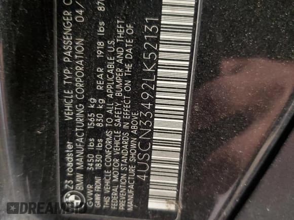 ✅ 2002 BMW Z3 2.5 • VIN: 4USCN33492LK52131 • Лот: 52716425. Опубликован ранее на Copart с пробегом 96 843 миль. Бесплатный доступ к архиву аукционных продаж из США и подробный отчёт об истории автомобиля на DreamBid. Изображение 12.