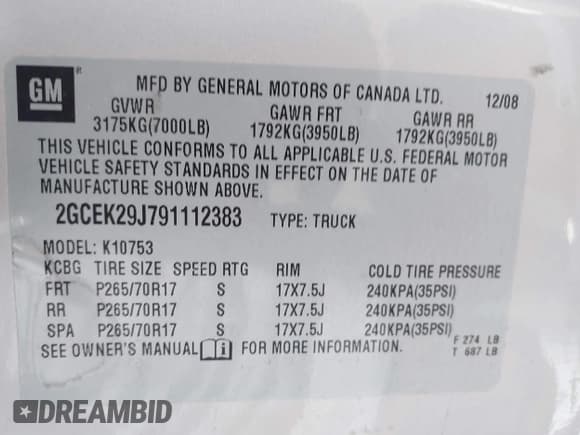 ✅ 2009 Chevrolet Silverado 1500 LT • VIN: 2GCEK29J791112383 • Lot: 42547132. Listed on IAAI with 229,702 mi. Free auction sales archive from the USA and detailed vehicle history report at DreamBid. Image 9.