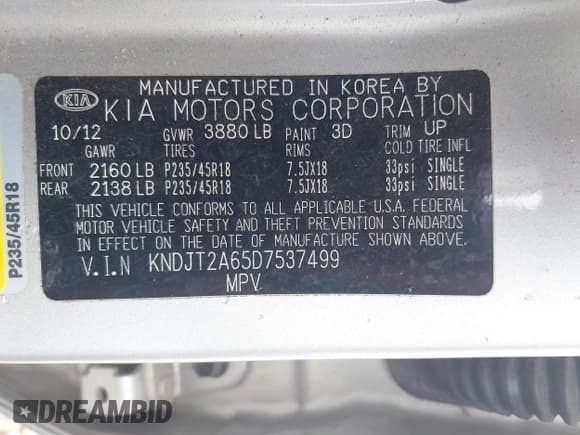 ✅ 2013 Kia Soul + • VIN: KNDJT2A65D7537499 • Лот: 43572995. Опубликован ранее на IAAI с пробегом 128 031 миль. Бесплатный доступ к архиву аукционных продаж из США и подробный отчёт об истории автомобиля на DreamBid. Изображение 9.