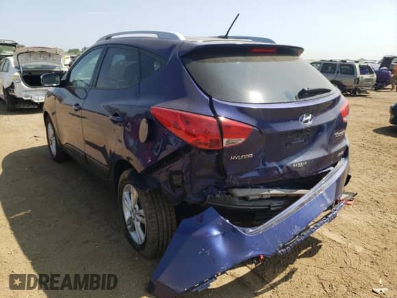 2013 Hyundai Tucson GLS z VIN KM8JUCACXDU639919, wystawiony jako Copart lot #65448984 z przebiegiem Nie podano mil oraz Szkoda całkowita • Salvage title. Historia ofert i sprzedaży dostępna na DreamBid. Obrazek 2.