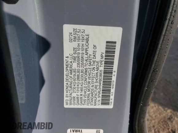 ✅ 2024 Honda Odyssey Elite • VIN: 5FNRL6H94RB038835 • Lot: 90241405. Wystawiony na Copart z przebiegiem 12 407 mil. Bezpłatny archiwum sprzedaży aukcyjnych z USA i szczegółowy raport historii pojazdu na DreamBid. Zdjęcie 13.