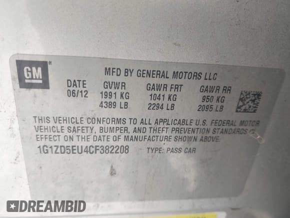 ✅ 2012 Chevrolet Malibu 2LT • VIN: 1G1ZD5EU4CF382208 • Лот: 43256461. Опубликован ранее на IAAI с пробегом 172 615 миль. Бесплатный доступ к архиву аукционных продаж из США и подробный отчёт об истории автомобиля на DreamBid. Изображение 9.