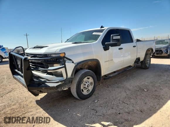 2024 Chevrolet Silverado 2500HD Work Truck with VIN 1GC4YLE75RF256145, listed as a Copart auction lot 85880485 with 56,416 mi miles and Salvage title. Bid and sale history available at DreamBid. Image 1.