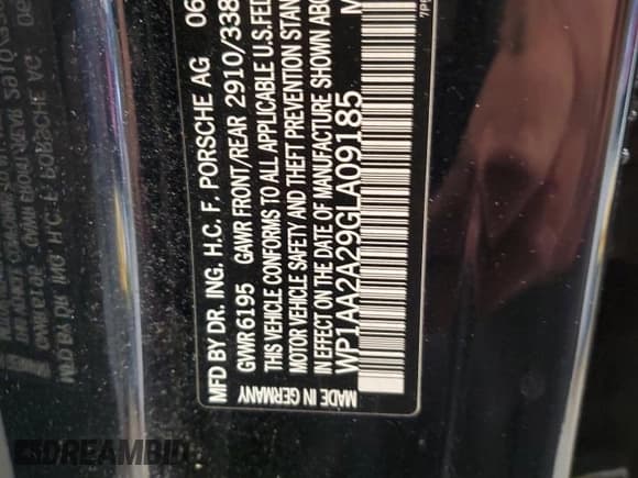 ✅ 2016 Porsche Cayenne • VIN: WP1AA2A29GLA09185 • Lot: 59477665. Listed on Copart with 90,224 mi. Free auction sales archive from the USA and detailed vehicle history report at DreamBid. Image 13.