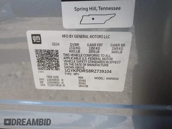 ✅ 2024 Cadillac XT6 AWD Premium Luxury • VIN: 1GYKPDRS8RZ739104 • Lot: 41800128. Listed on IAAI with 9,502 mi. Free auction sales archive from the USA and detailed vehicle history report at DreamBid. Image 9.