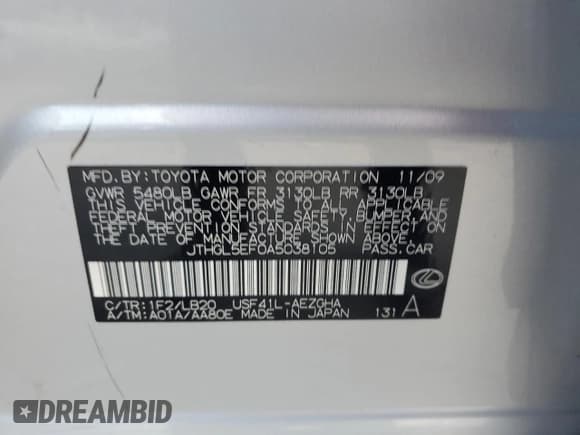 ✅ 2010 Lexus LS 460 L • VIN: JTHGL5EF0A5038105 • Лот: 84267205. Опубликован ранее на Copart с пробегом 96 919 миль. Бесплатный доступ к архиву аукционных продаж из США и подробный отчёт об истории автомобиля на DreamBid. Изображение 12.