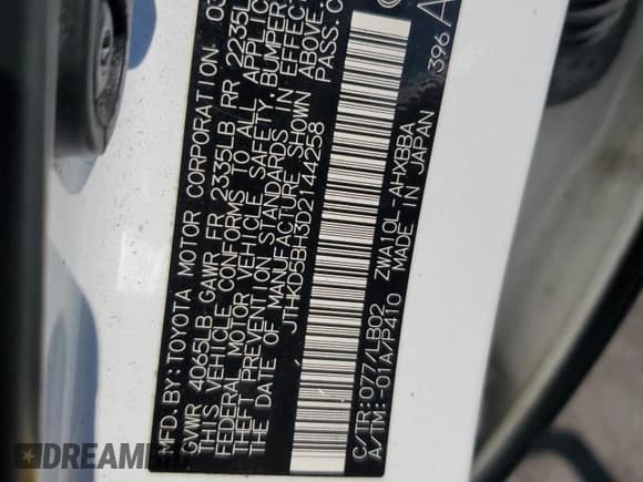 ✅ 2013 Lexus CT 200h • VIN: JTHKD5BH3D2144258 • Lot: 81178055. Wystawiony na Copart z przebiegiem 172 960 mil. Bezpłatny archiwum sprzedaży aukcyjnych z USA i szczegółowy raport historii pojazdu na DreamBid. Zdjęcie 12.