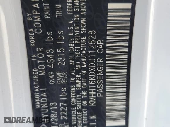 ✅ 2013 Hyundai Genesis Coupe 2.0T • VIN: KMHHT6KDXDU112828 • Lot: 61954895. Wystawiony na Copart z przebiegiem 151 953 mil. Bezpłatny archiwum sprzedaży aukcyjnych z USA i szczegółowy raport historii pojazdu na DreamBid. Zdjęcie 12.