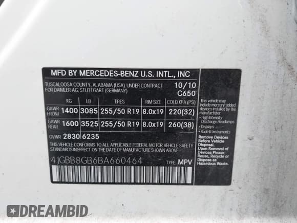 ✅ 2011 Mercedes-Benz M 350 • VIN: 4JGBB8GB6BA660464 • Лот: 43795485. Опубликован ранее на IAAI с пробегом 133 087 миль. Бесплатный доступ к архиву аукционных продаж из США и подробный отчёт об истории автомобиля на DreamBid. Изображение 9.