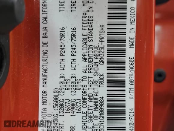 ✅ 2016 Toyota Tacoma SR5 • VIN: 3TMAZ5CN1GM009084 • Лот: 66371665. Опубликован ранее на Copart с пробегом 163 367 миль. Бесплатный доступ к архиву аукционных продаж из США и подробный отчёт об истории автомобиля на DreamBid. Изображение 12.