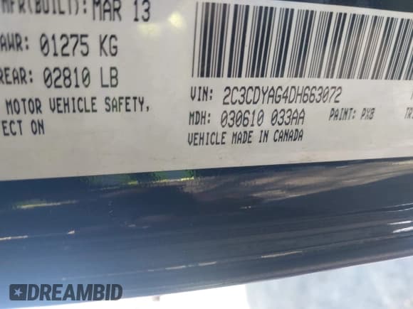 ✅ 2013 Dodge Challenger SXT • VIN: 2C3CDYAG4DH663072 • Lot: 43384384. Listed on IAAI with Not provided. Free auction sales archive from the USA and detailed vehicle history report at DreamBid. Image 9.