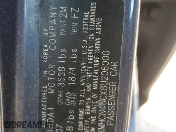 ✅ 2008 Hyundai Accent GLS • VIN: KMHCN46CX8U206000 • Лот: 64506035. Опубликован ранее на Copart с пробегом 172 697 миль. Бесплатный доступ к архиву аукционных продаж из США и подробный отчёт об истории автомобиля на DreamBid. Изображение 13.