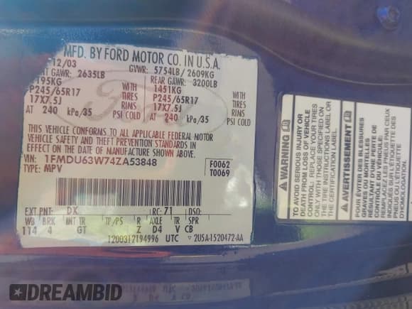 ✅ 2004 Ford Explorer XLT • VIN: 1FMDU63W74ZA53848 • Lot: 43787058. Wystawiony na IAAI z przebiegiem 200 611 mil. Bezpłatny archiwum sprzedaży aukcyjnych z USA i szczegółowy raport historii pojazdu na DreamBid. Zdjęcie 9.
