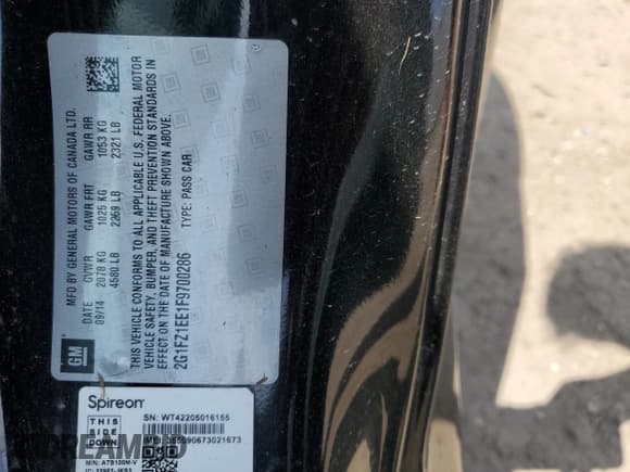 ✅ 2015 Chevrolet Camaro Z/28 • VIN: 2G1FZ1EE1F9700286 • Лот: 72082094. Опубликован ранее на Copart с пробегом 38 285 миль. Бесплатный доступ к архиву аукционных продаж из США и подробный отчёт об истории автомобиля на DreamBid. Изображение 14.