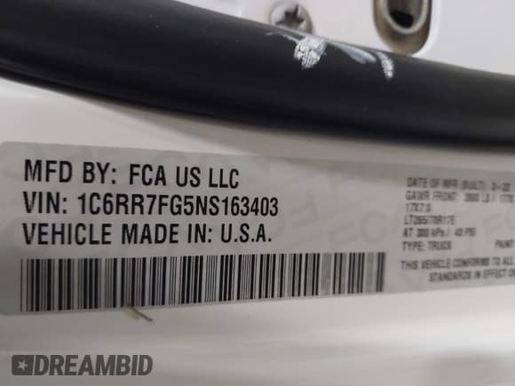 ✅ 2022 Ram 1500 Tradesman • VIN: 1C6RR7FG5NS163403 • Lot: 43512165. Listed on IAAI with 51,043 mi. Free auction sales archive from the USA and detailed vehicle history report at DreamBid. Image 9.