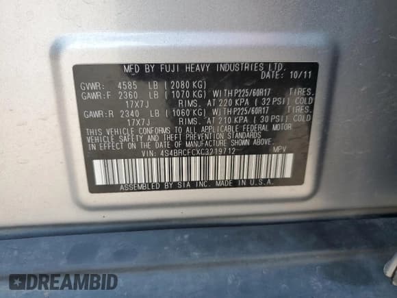 ✅ 2012 Subaru Outback • VIN: 4S4BRCFCXC3219712 • Лот: 66907095. Опубликован ранее на Copart с пробегом 135 898 миль. Бесплатный доступ к архиву аукционных продаж из США и подробный отчёт об истории автомобиля на DreamBid. Изображение 14.