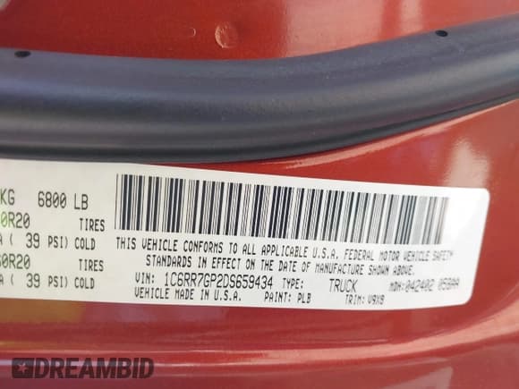 ✅ 2013 Ram 1500 SLT • VIN: 1C6RR7GP2DS659434 • Лот: 42503675. Опубликован ранее на IAAI с пробегом 106 208 миль. Бесплатный доступ к архиву аукционных продаж из США и подробный отчёт об истории автомобиля на DreamBid. Изображение 9.