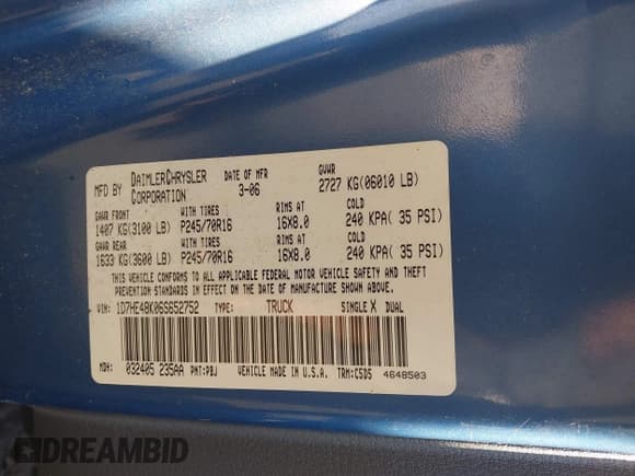 ✅ 2006 Dodge Dakota SLT • VIN: 1D7HE48K06S652752 • Лот: 43773002. Опубликован ранее на IAAI с пробегом 226 329 миль. Бесплатный доступ к архиву аукционных продаж из США и подробный отчёт об истории автомобиля на DreamBid. Изображение 9.