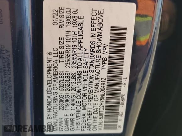 ✅ 2022 Acura RDX Advance • VIN: 5J8TC2H75NL004912 • Lot: 57089065. Wystawiony na Copart z przebiegiem 23 728 mil. Bezpłatny archiwum sprzedaży aukcyjnych z USA i szczegółowy raport historii pojazdu na DreamBid. Zdjęcie 13.