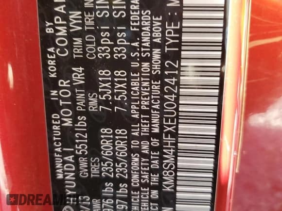 ✅ 2014 Hyundai Santa Fe GLS • VIN: KM8SM4HFXEU042412 • Лот: 87128315. Опубликован ранее на Copart с пробегом 171 617 миль. Бесплатный доступ к архиву аукционных продаж из США и подробный отчёт об истории автомобиля на DreamBid. Изображение 13.