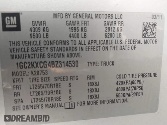 ✅ 2011 Chevrolet Silverado 2500HD LT • VIN: 1GC2KXCG4BZ314530 • Lot: 43730151. Wystawiony na IAAI z przebiegiem 245 803 mil. Bezpłatny archiwum sprzedaży aukcyjnych z USA i szczegółowy raport historii pojazdu na DreamBid. Zdjęcie 9.