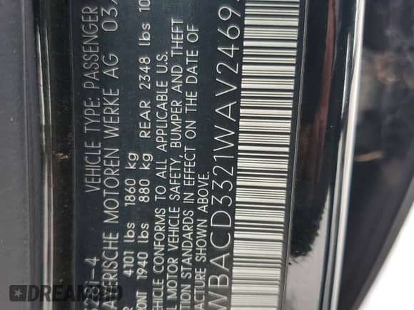 1998 BMW 3 Series z VIN WBACD3321WAV24693, wystawiony jako Copart lot #66515794 z przebiegiem 228 492 mil mil oraz Szkoda całkowita • Salvage title. Historia ofert i sprzedaży dostępna na DreamBid. Obrazek 12.